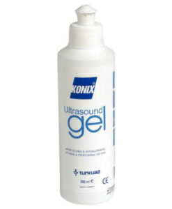 Clear, hypoallergenic Konix Ultrasound Gel 250ml for ultrasound & ECG