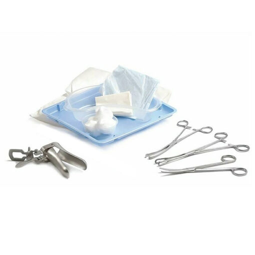 1x Mayo Scissors Curved - 19cm 1x Rampley Spongeholder - 24cm 1x Teales Vulsellum Forceps - 23cm 1x Medium Cusco Metal Speculum