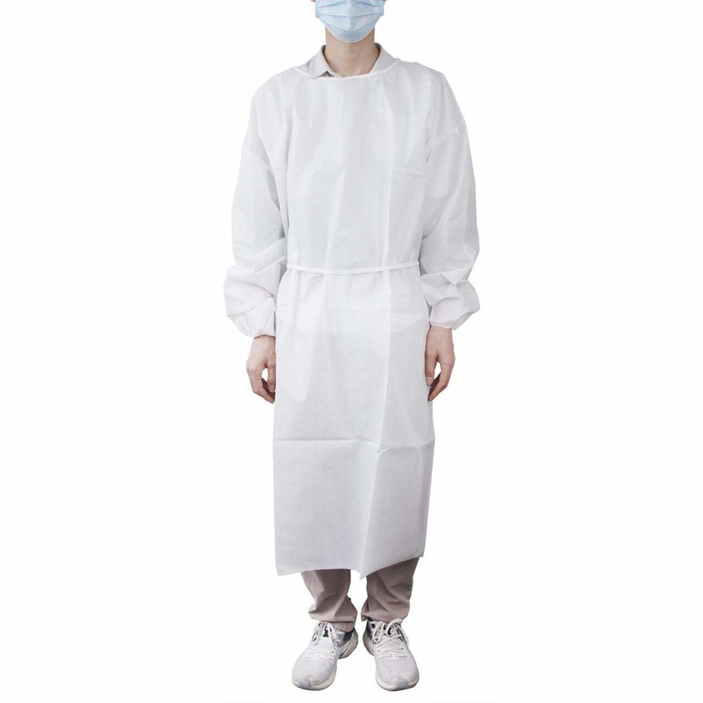 Isolation Gown Non Woven White Pack 10