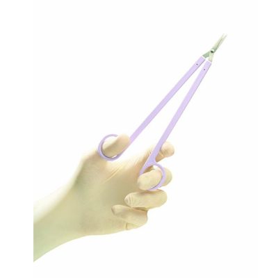 Disposable single-use long handle scissors for cutting of IUCD threads