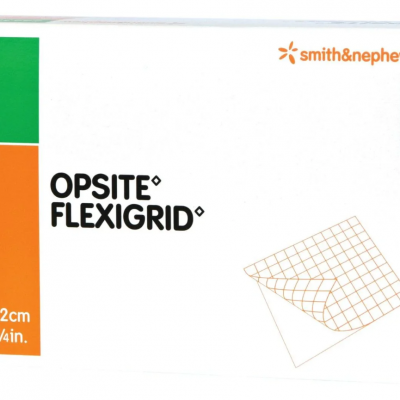Opsite Flexigrid is a transparent, waterproof, adhesive film